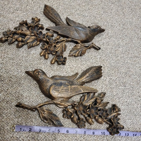Vintage Dart Coppercraft Guild Bird and Floral Wall Hanging Decor EUC Set Of Two - Picture 7 of 11